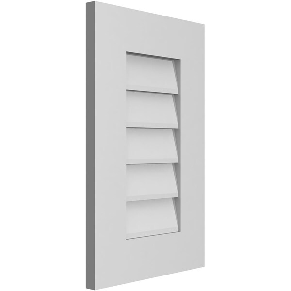 Vertical Surface Mount PVC Gable Vent: Non-Functional, W/ 3-1/2W X 1P Standard Frame, 14W X 22H